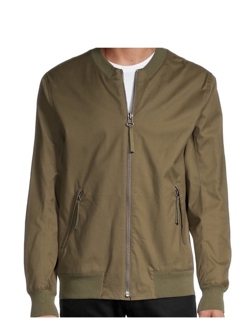 Helmut Lang Textured Twill Jacket Bomber army green. NWOT Classic size XXL